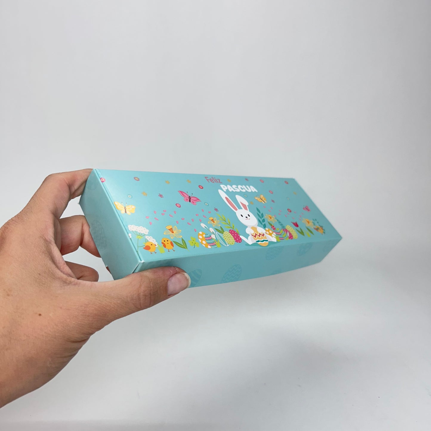 Caja 19x7x3 cm Pascua para niños (3 alfajores)