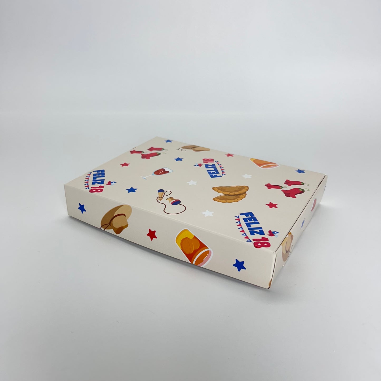 Caja 19x14x3 cm Feliz 18 (6 alfajores)