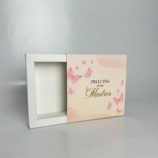 Caja 10x10x3 cm c/Folia Dorada - Día de las Madres