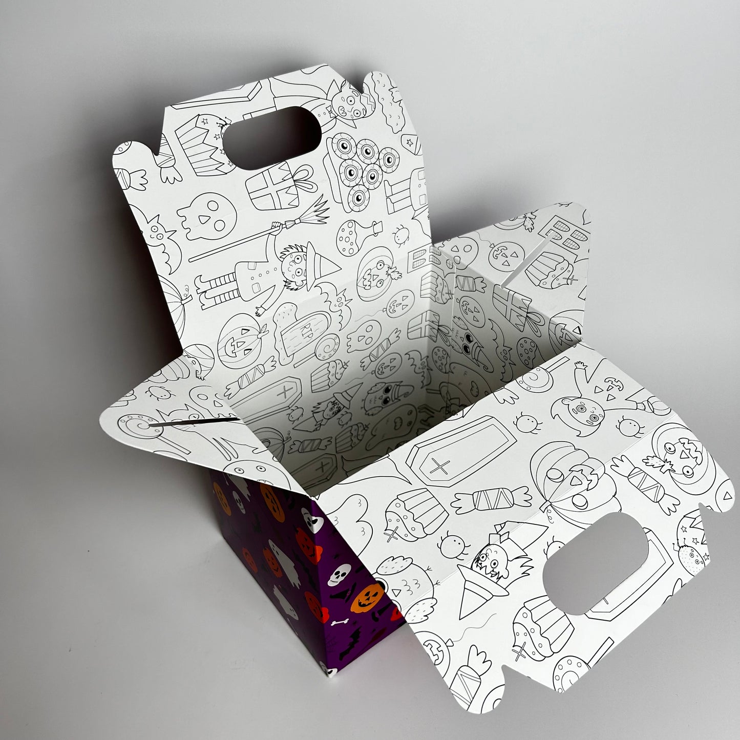Caja Maletín 20x14x18 cm diseño Halloween Morado