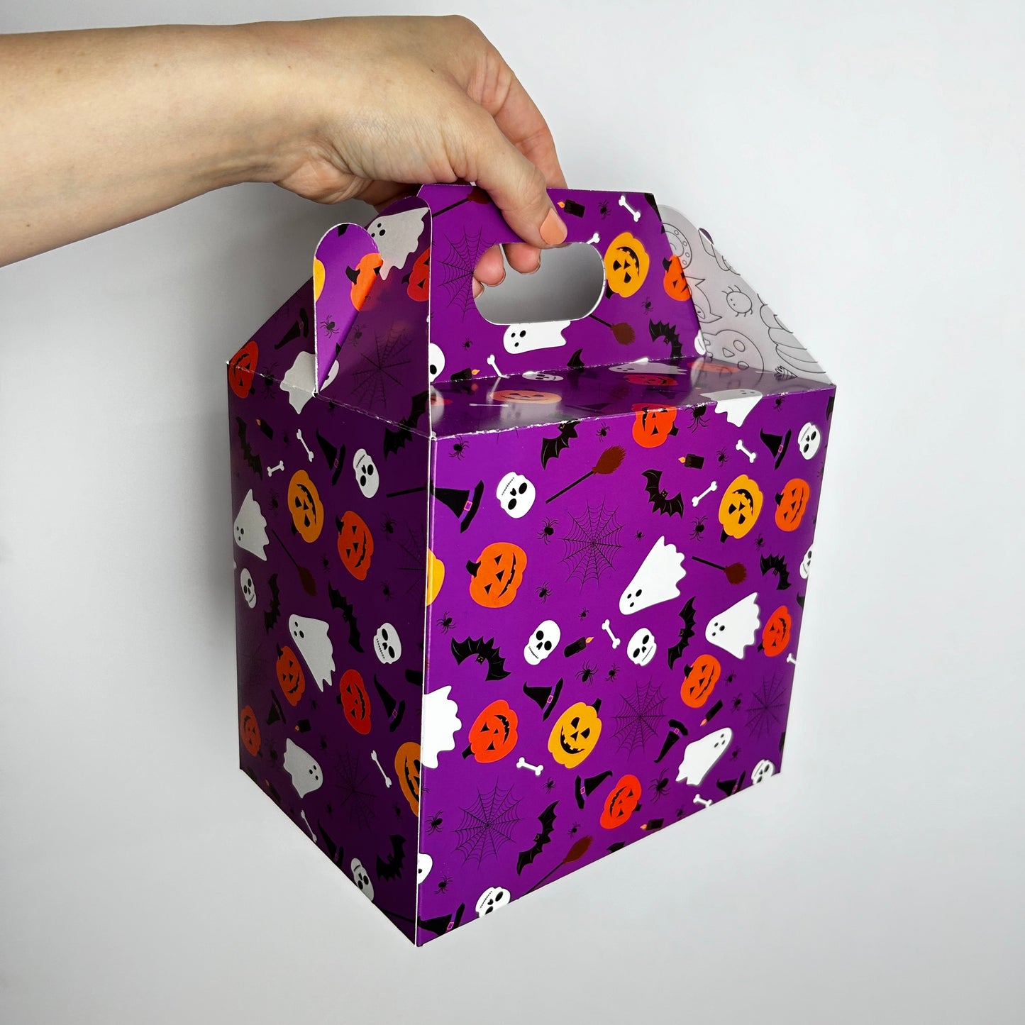 Caja Maletín 20x14x18 cm diseño Halloween Morado