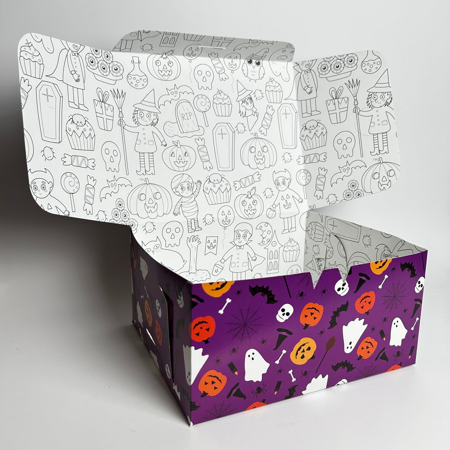Caja 24x20x12 cm diseño Halloween Morado