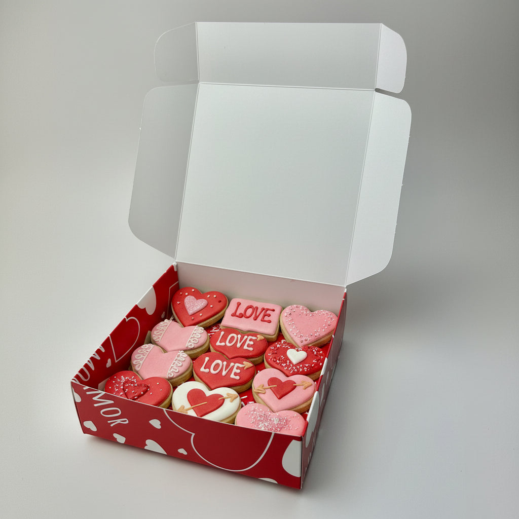 Caja 16x16x5 cm "Amor Love" Roja