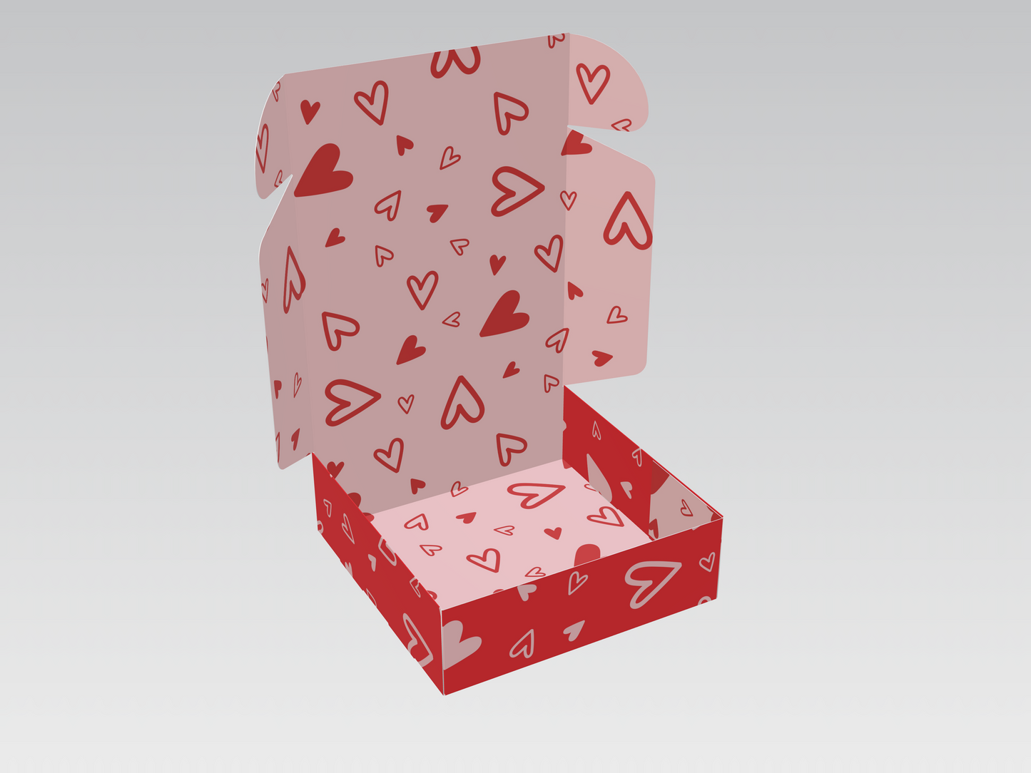 Caja 22x22x7 cm Corazones San Valentín