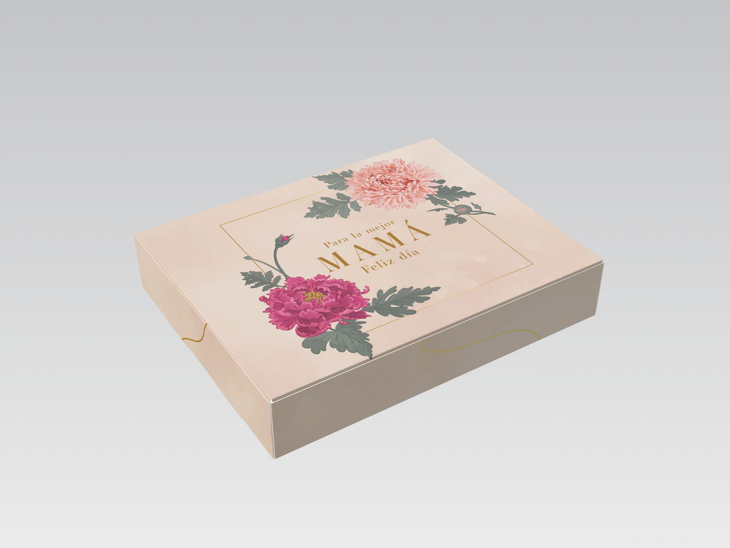 Caja 28x22x5 cm Día de las madres 2025 c/ Folia dorada