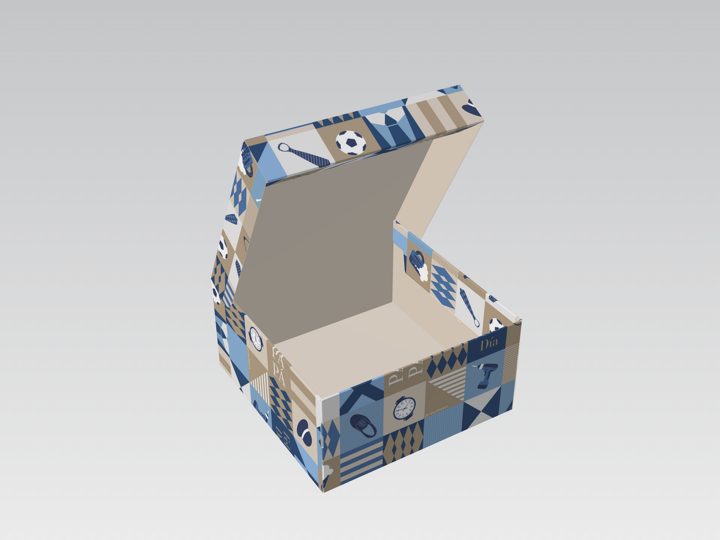 Caja 20x20x10 cm Feliz día Papá 2025