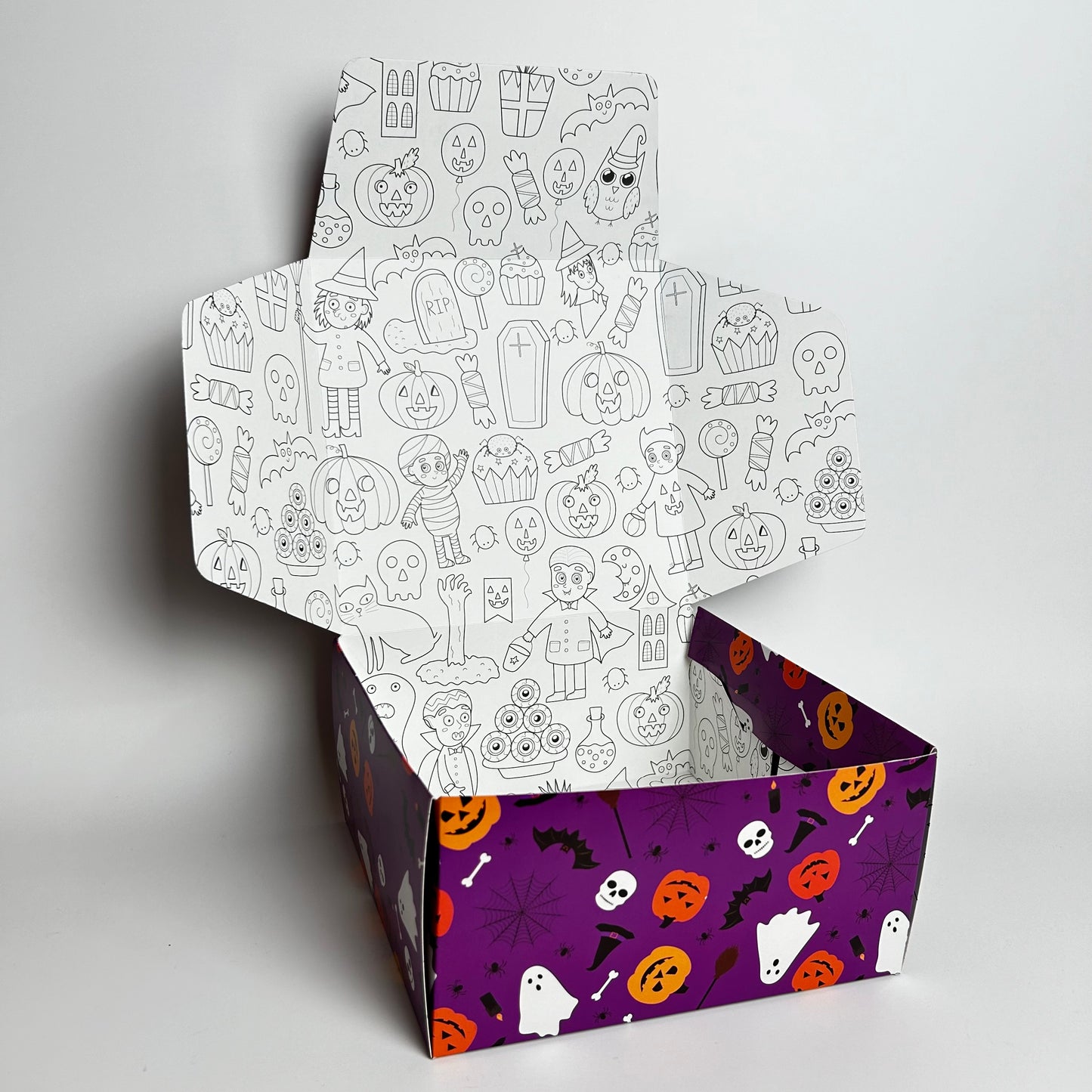 Caja 20x20x10 cm diseño Halloween Morado