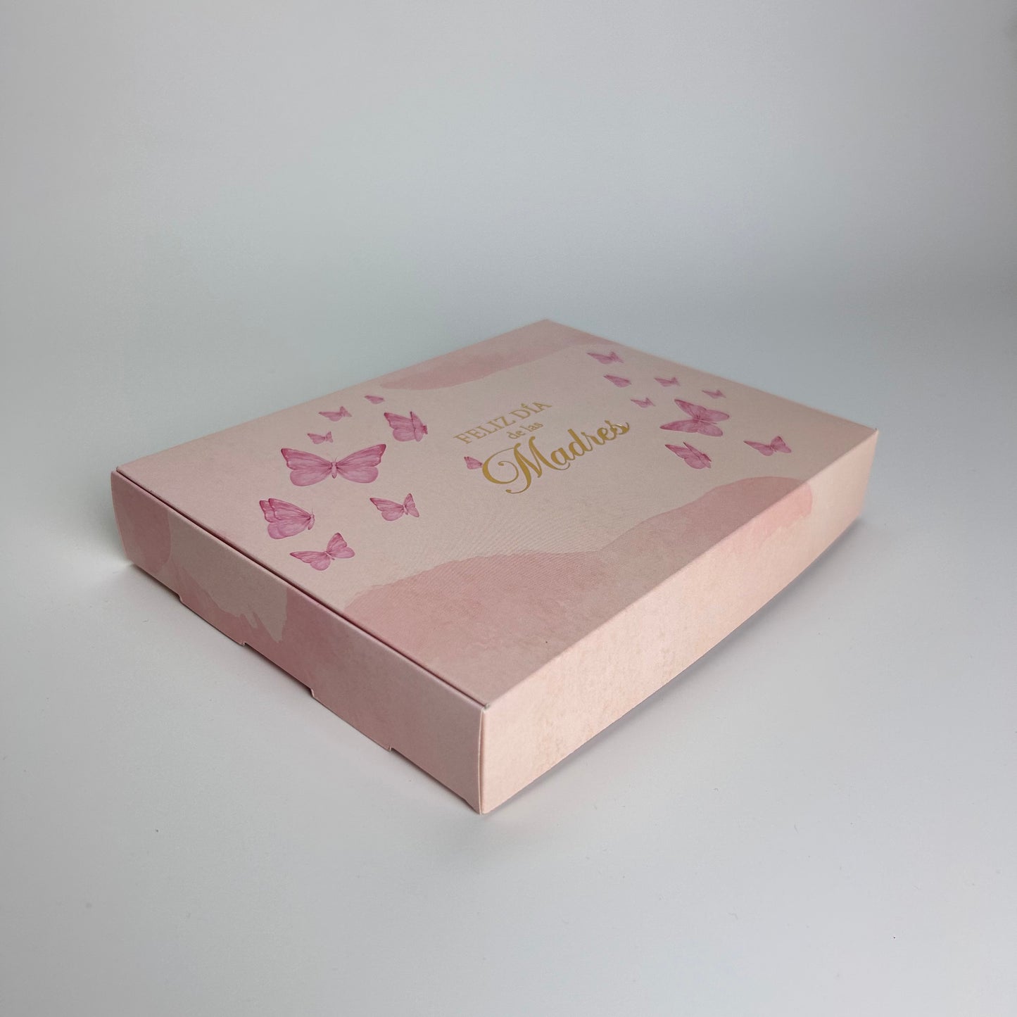 Caja 19x14x3 cm Mariposas c/Folia Dorada - Día de las Madres