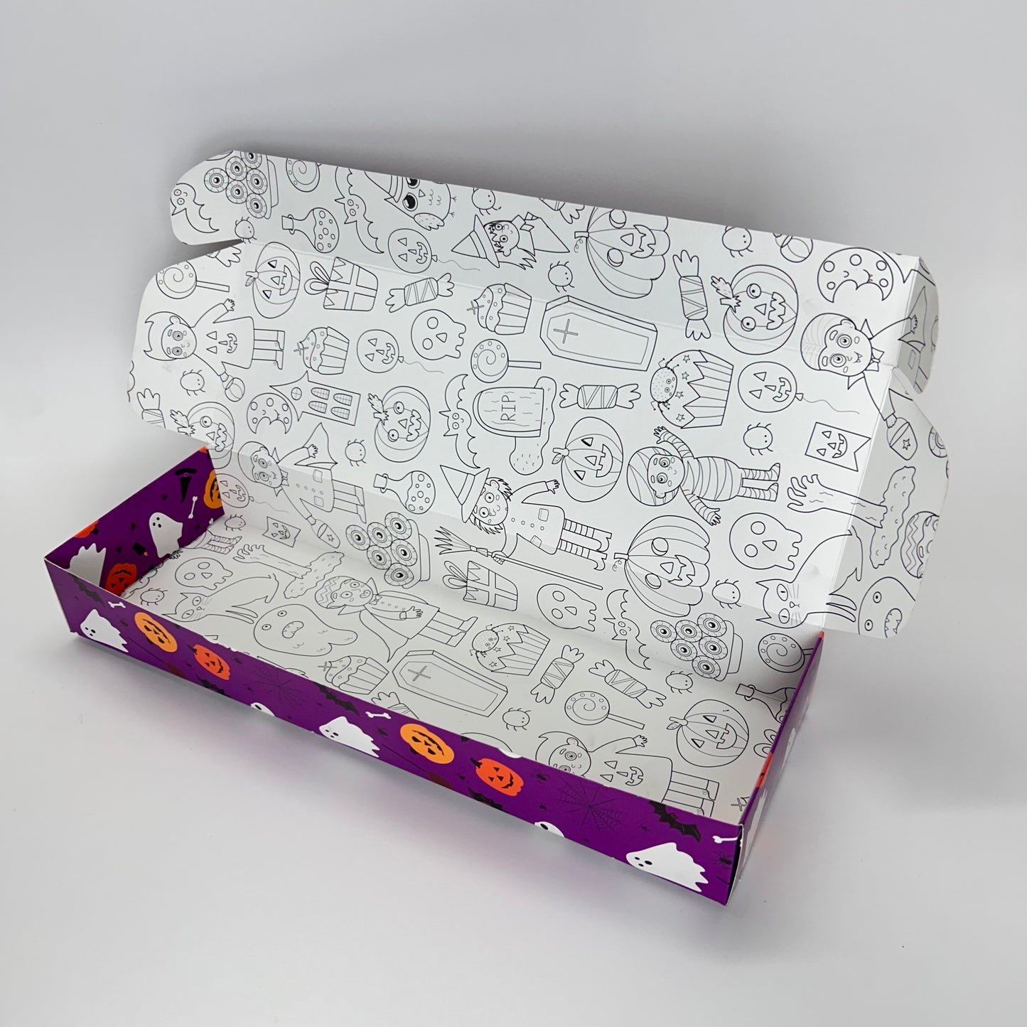 Caja Crumbl Cookies 36x12x5 cm Halloween Morado