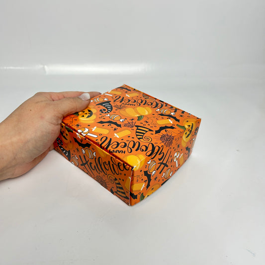 Caja 12x12x5 cm diseño Halloween Naranja