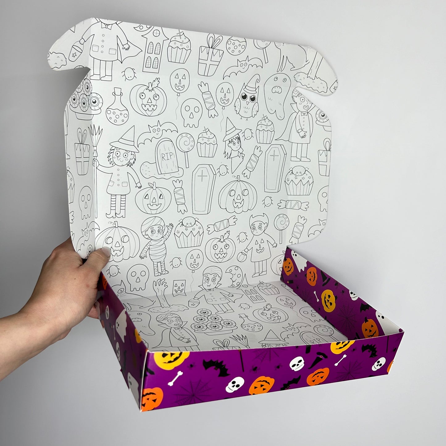 Caja 25x20x5 cm diseño Halloween Morado