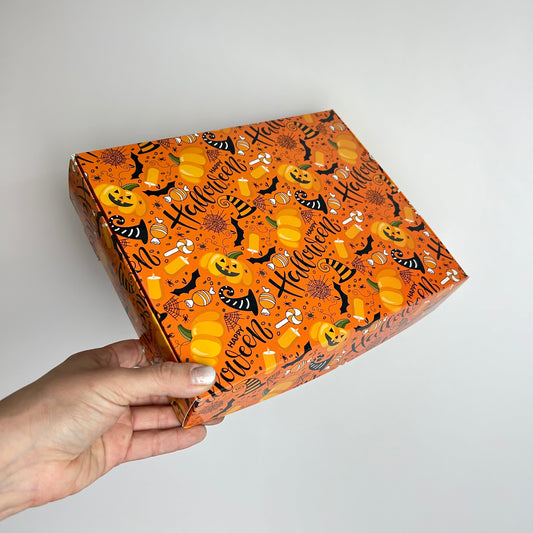 Caja 25x20x5 cm diseño Halloween Naranja