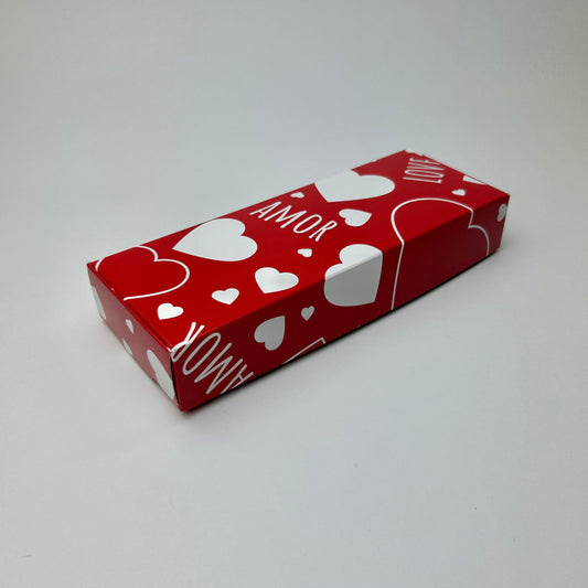 Caja Alfajores 19x7x3 cm "Amor Love" Roja