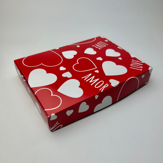 Caja Alfajores 19x14x3 cm "Amor Love" Roja