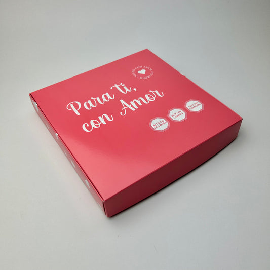 Caja Alfajores 19x19x3 cm Para ti, con Amor
