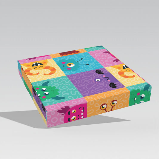 Caja 19x19x3 cm Monstruos (9 alfajores)