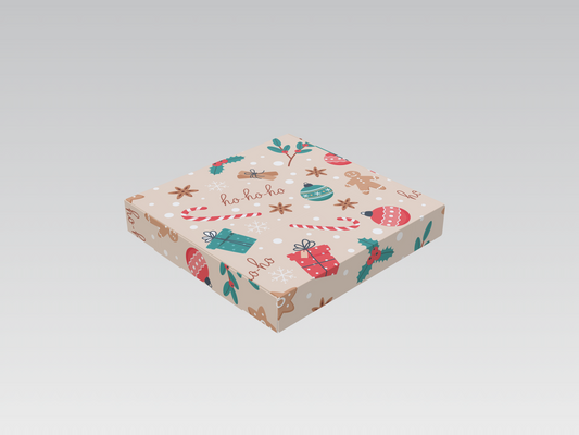 Caja 19x19x3 cm Navidad (9 alfajores)