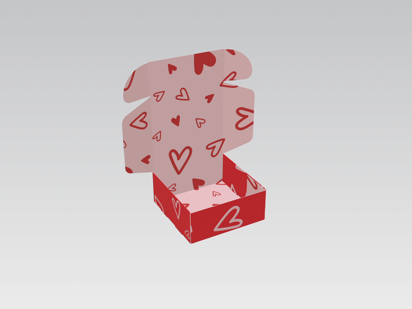 Caja 12x12x5 cm Corazones San Valentín