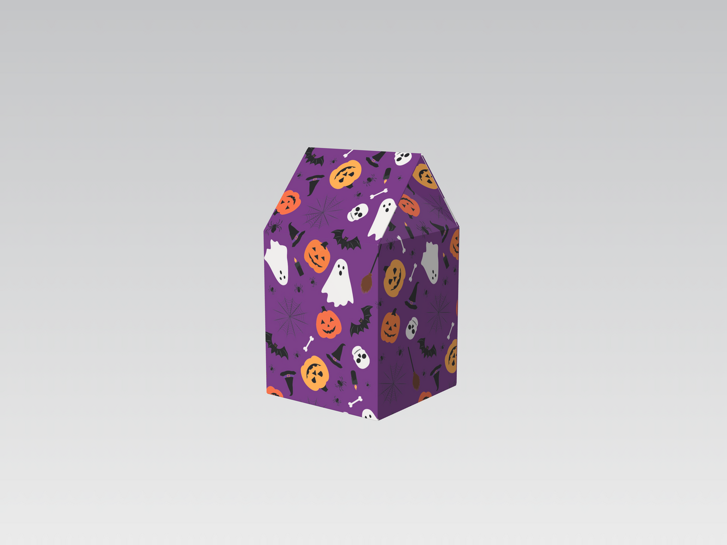 Caja 10x10x12 cm Halloween Morado
