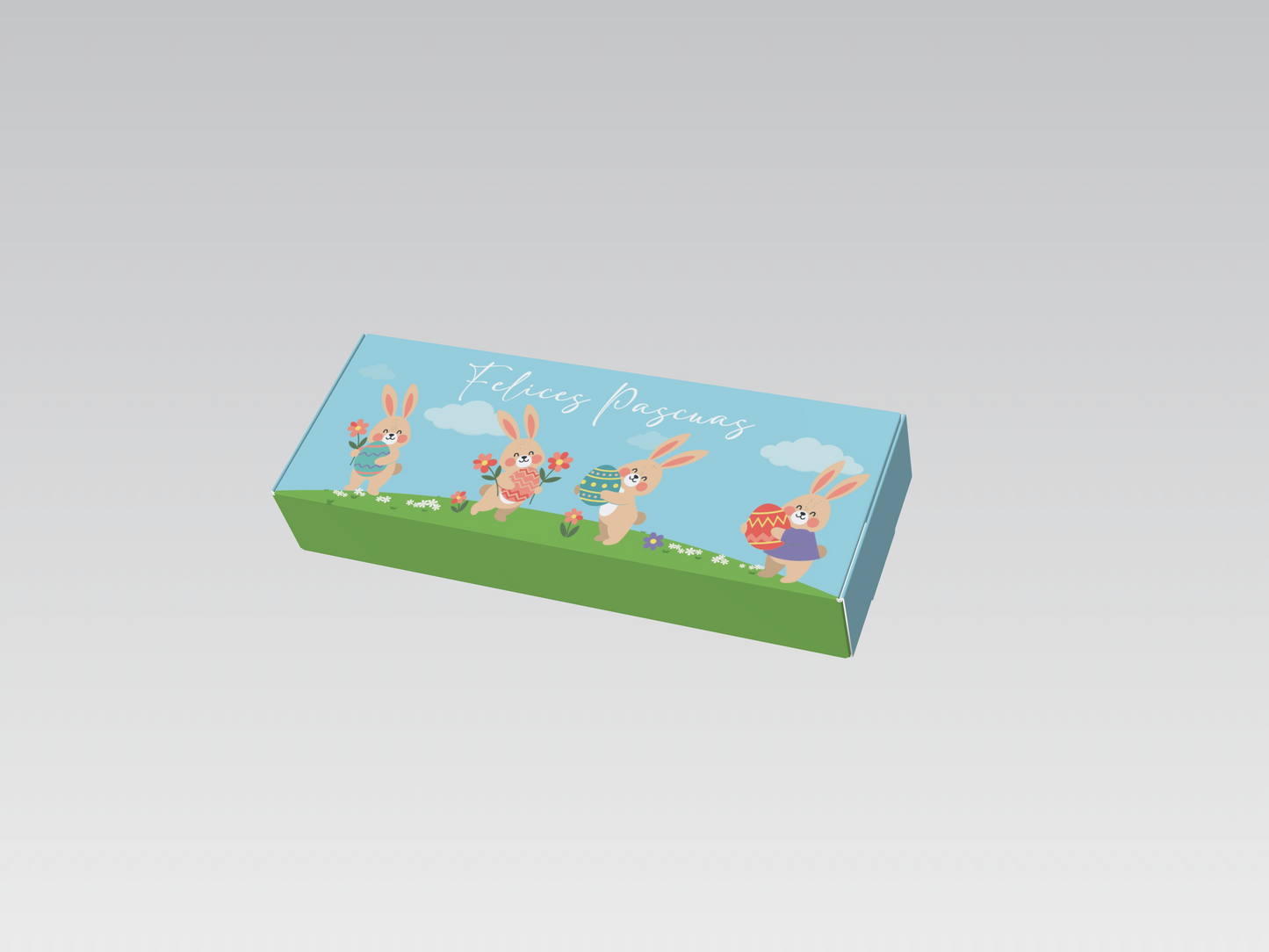 Caja Alfajores 19x7x3 cm Pascua Conejos