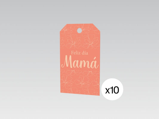Tags x 10 Feliz día Mamá Magnolias (opcion 1 tiro)
